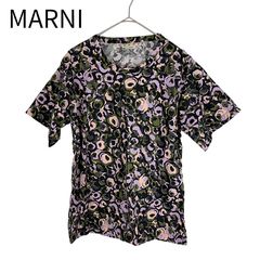 870 MARNI カットソー ブラウス ボタニカル 花柄 総柄 リボン 38 