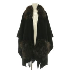美品 EPOCA エポカ フォックスファー付カシミヤストール ライトブラウン 美品 EPOCA エポカ フォックスファー付カシミヤストール ライト