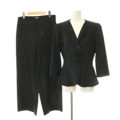 アルマーニ コレツィオーニ ARMANI COLLEZIONI ドット スーツ セットアップ 上下 ジャケット パンツ ウール 3B ワイド 40 44 黒 ブラック /HS ■OSのサムネイル