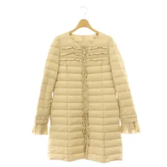 トゥービーシック TO BE CHIC ダウンコート ノーカラー フリル 40 ベージュ /ES ■OSのサムネイル