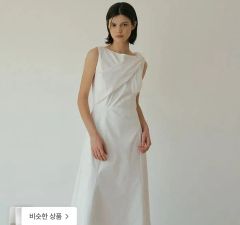 新品】LE PHIL 白ロングワンピース ハイネック ノースリーブ 夏ワンピ