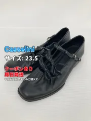 Casselini キャセリーニ パンプス 23.5 ブラック 無地 スクエアトゥ 太ヒール ～3cm ストラップあり レディースのサムネイル