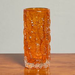 ルネ・ラリック】ブーゲンビリア ゴールド オレンジ 花文 花生 花器