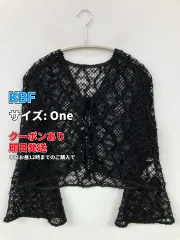 KBF ケービーエフ カーディガン/ボレロ One ブラック コットン 無地 レース ショート丈 半端袖 レディースのサムネイル