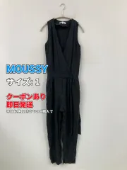 MOUSSY マウジー つなぎ/オールインワン 1 ブラック 無地 袖なし スタンダード ストレート レディースのサムネイル