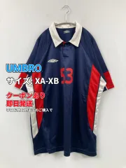 UMBRO アンブロ シャツ/ブラウス XA-XB ネイビー 無地 ワンポイント 前面プリント バックプリント ライン柄 ミドル丈 半袖 レギュラーカラー メンズのサムネイル