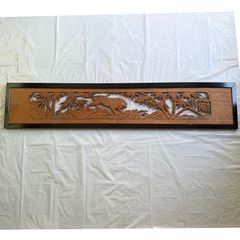 木彫り 欄間 鳳凰 松 彫刻 壁掛け - メルカリ