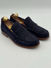 Salvatore Ferragamo スエード ローファー ネイビー - メルカリ