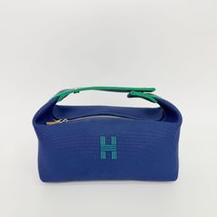 HERMES Hロゴ キャンバス ハンドバッグ ネイビーaw - メルカリ