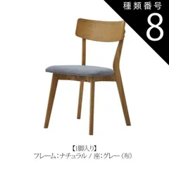 種類8：ナチュラル×グレー/1脚 ダイニングチェア ピンゴ 節ありオーク突板 2カラー 4タイプ 1脚 2脚セット W46×D50×H80×SH46cm 天然木 おしゃれ シンプル 食卓 リビングチェア 合皮 布 ファブリック 北欧 送料無料のサムネイル