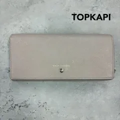 TOPKAPI トプカピ ベージュ 長財布 財布 ロングウォレット フラップウォレット 小銭入れあり コインケース カード入れ 大容量 サフィアーノ型押し メタルロゴ スナップボタン シンプル カジュアル ★ ■■のサムネイル