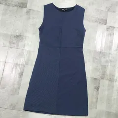 洗える【極美品】agnès b. アニエスベー ストレッチ素材 ノースリーブワンピース サイズ1 Sサイズ相当 ネイビー 紺色 ウォッシャブル フォーマルのサムネイル