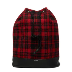 サンローラン ツイード リュック バックパック 巾着 レッド レザー ウール レディース SAINT LAURENT【1-0270870】のサムネイル
