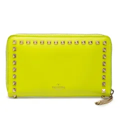 ヴァレンティノ ロックスタッズ ラウンドファスナー 長財布 オーガナイザー イエロー レザー メッキ レディース VALENTINO【1-0276027】のサムネイル