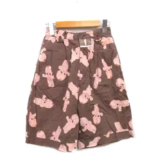 ピンクハウス PINK HOUSE ショートパンツ タック コットン キューピー プリント ブラウン 茶 /KT3のサムネイル