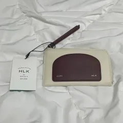 HLK カード 財布 ベージュ/バーガンディのサムネイル
