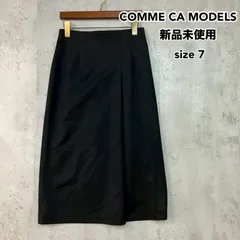 新品未使用 COMME CA MODELS コムサモデルズ 7 ネイビー ポンチ ラップ風スカート ラップスカート タイトスカート ひざ丈スカート スカート ボトムス ストレッチ 伸縮性 オフィス 通勤 きれいめ 上品 シンプル 無地 ★ ■◇ ◇■のサムネイル