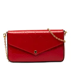 ルイ ヴィトン モノグラム ヴェルニ ポシェットフェリシー チェーン ショルダーバッグ M61293 スリーズ レッド パテントレザー レディース LOUIS VUITTON【1-0273583】のサムネイル