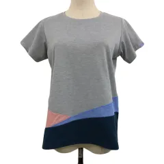 フェニックス PHENIX カットソー Tシャツ プルオーバー ラウンドネック 刺繍 ロゴ ブロック 半袖 L グレー 青 ブルーのサムネイル