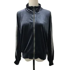 レトロガール RETRO GIRL ジャケット トラックジャケット ジャージ スタンドカラー ジップアップ ベロア ライン 長袖 F 紺 グレー ネイビーのサムネイル