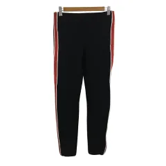 ザラ トラファルック ZARA Trafaluc collection パンツ レギンス スキニー クロップド ストレッチ サイドライン USA M 黒 赤 ブラック レッドのサムネイル