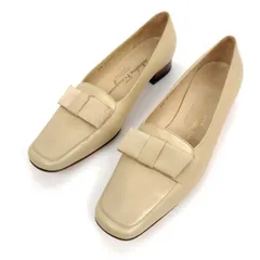 ★ほぼ未使用★Salvatore Ferragamo フェラガモ パンプス 6.5C リボン ローファー スクエアのサムネイル