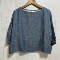 Traditional Weatherwear トラディショナルウェザーウェア リネン ワイド カットソー デニム風 麻 トップス S ネイビー レディース SU-41-6のサムネイル