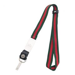 【中古】グッチ ネックストラップ ロゴ シェリーライン ブラックレザー シルバー金具 Aランク gu8912dn 中古】グッチ ネックストラップ ロゴ シェリーライン ブラックレザー