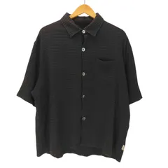 ステューシー Stussy 24SS Flat Bottom Crinkled Shirt フラット ボトム クリンクルド ブラック シャツ メンズ import：M のサムネイル