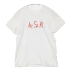 45R/45rpm 天竺 45Rロゴプリント 半袖Ｔシャツ カットソー ホワイト レディース フォーティーファイブアールピーエム【中古】6-0702S∞のサムネイル