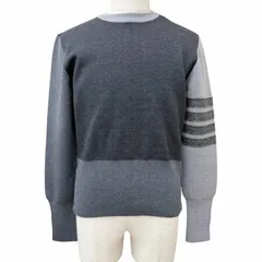 未使用品□THOM BROWNE トムブラウン MKA316F ミラノステッチ コットン クレープ 4 BAR セーター グレー 2 イタリア製 正規品 メンズのサムネイル
