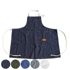 エプロン MW ワークエプロン ダルトン DULTON DENIM （ キッチンエプロン 台所エプロン カフェエプロン ワーキングエプロン デニム ポケット付き ホルターネック レディース メンズ ユニセックス 男女兼用 大人用 コットン )のサムネイル