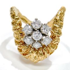 ジルベール・アルベール K18YG 指輪 Au750 18K ヴィンテージ 中古】Gilbert Albert ジルベール・アルベール ダイヤモンド リング