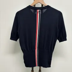 トム・ブラウン 白 3本線 ニット 半袖Tシャツのサムネイル