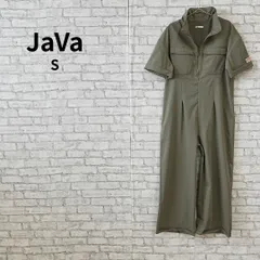 JaVa 古着 半袖オールインワン S カーキ ワーク風のサムネイル