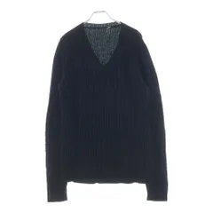 DOLCE & GABBANA (ドルチェアンドガッバーナ) Vネックリブニット ダメージ加工 ブラック #46のサムネイル