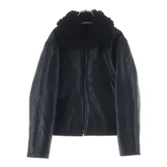 Acne Studios (アクネ ストゥディオズ) Leather Shearling Jacket Black リアルファー ジップ アップ レザー ジャケット ブラック FN-MN-LEAT000269のサムネイル