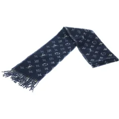 LOUIS VUITTON (ルイヴィトン) モノグラム グラディエントタータン マフラー ストール ネイビー M71348のサムネイル