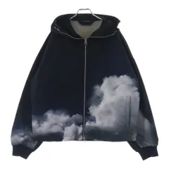 Alexander McQueen (アレキサンダーマックイーン) STORM SKY PRINT HOODED JACKET イタリア製 ダブルジップ 雲 スカイ プリント ナイロン フード ジャケット ブラックのサムネイル