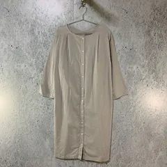 YARRA ヤラ 麻綿 ロング シャツワンピース ライトグレー FREEサイズ 〇□のサムネイル