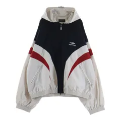 BALENCIAGA (バレンシアガ) 3B スポーツロゴ ジップアップナイロンジャケット トラックジャケット ナイロンパーカー フーディー ホワイト 790754 TPQ38のサムネイル