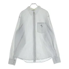Acne Studios (アクネ ストゥディオズ) 24SS Striped Butto Up Shirt ストライプボタンアップ長袖シャツ ホワイト レディース AC0663のサムネイル