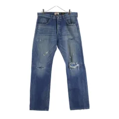 Levi's (リーバイス) ×STUSSY 501 ステューシー ダメージ加工 ボタンフライ ストレート デニムパンツ インディゴのサムネイル