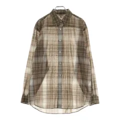AURALEE (オーラリー) 21AW WOOL RECYCLED POLYESTER CLOTH SHIRTS ウール リサイクルドポリエステル クロス 長袖チェックシャツ ベージュ A21AS01EMのサムネイル