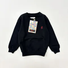 未使用 ☆☆ サイズ 100 ☆☆ GRAMICCI グラミチ KIDS ONE POINT SWEATSHIRT キッズ ワンポイント 刺繍 スウェット ブラック 807-0000のサムネイル