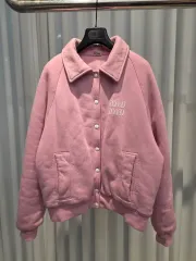 MIU MIU ミュウミュウ ロゴ コットン ブルゾン レディース ジャケット ピンクのサムネイル
