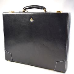 Vivienne Westwood / Vivienne Westwood Orb Attache Case Briefcase Leather Black Brand