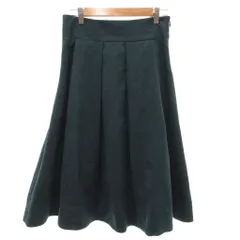 タルボット TALBOTS 美品 フレアスカート M ギャザー 緑 グリーン ミモレ丈 /OB のサムネイル