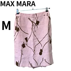 Max Mara リネン100％ 総柄スカート M ピンクのサムネイル