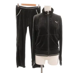 プーマ PUMA ジャージセットアップ ジャケット パンツ 無地 長袖 ハイネック M 黒 ブラック フルレングス /SC ■ECF007のサムネイル